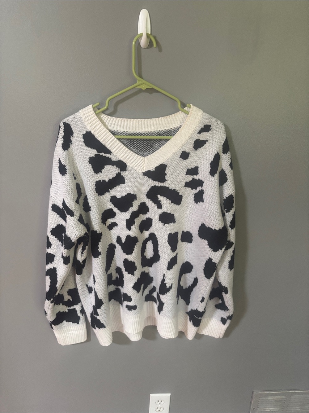 Large cow print sweater